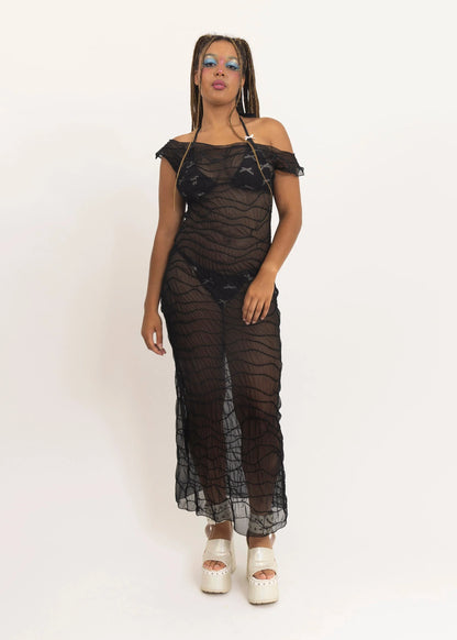 Jac Joy Hullena Wavy mesh dress