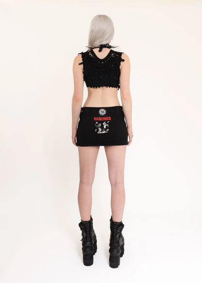 Trashion Weave Mini Top- Black