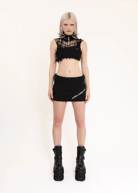 Trashion Weave Mini Top- Black