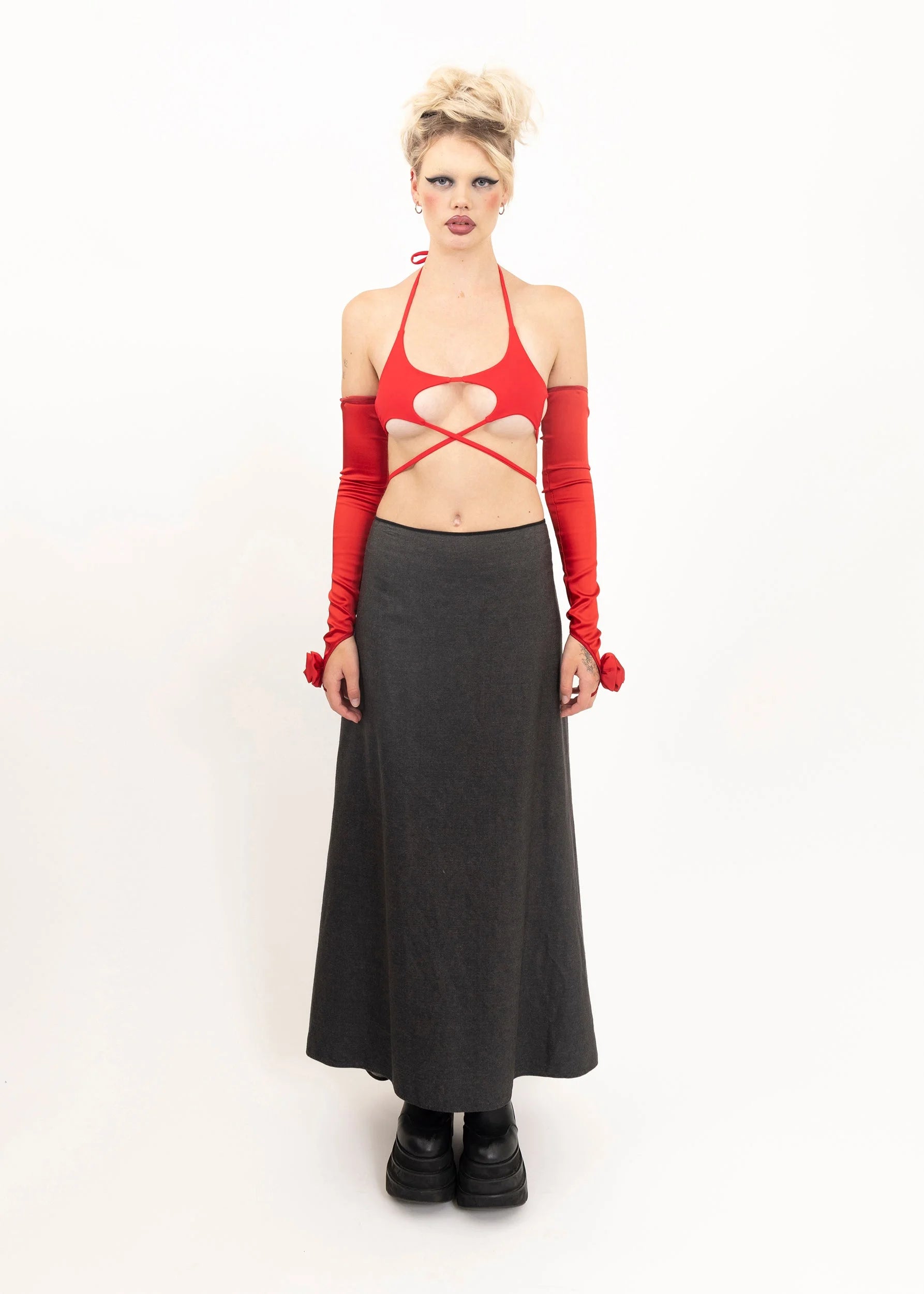 Zambesi Wool maxi skirt with dipped hem