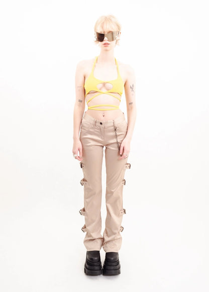 Miss Posh Y2k dead stock rave pants with buckle detailing