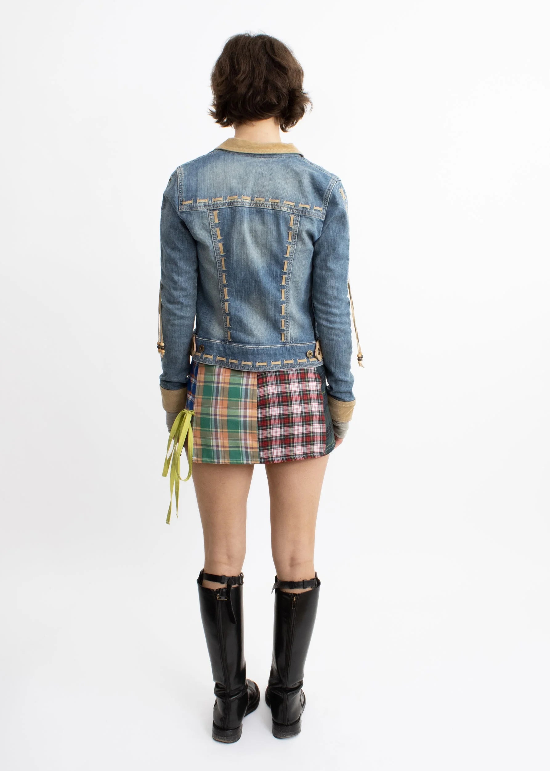 D&G Dolce & Gabbana Y2k denim cowgirl jacket with suede