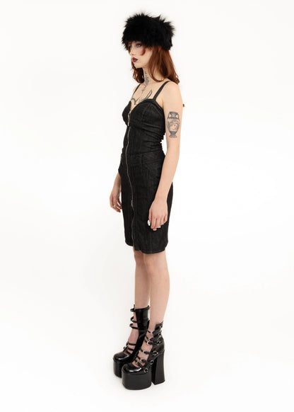 Moschino Jeans Zip front denim bustier dress